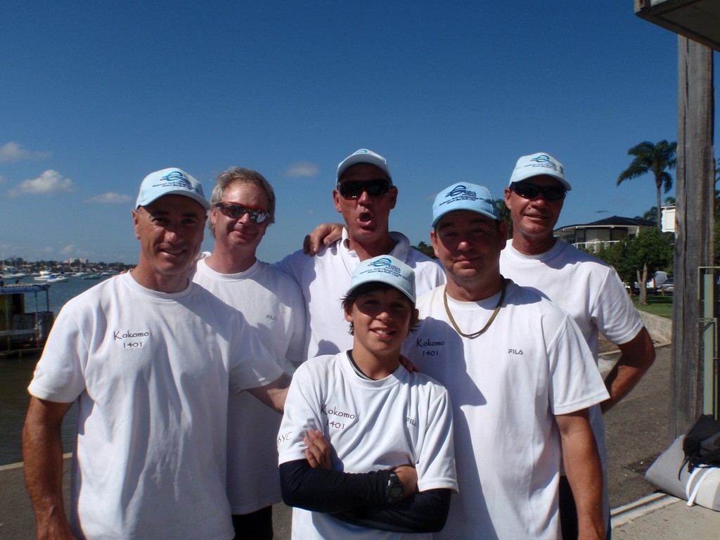 The winning Kokomo team with skipper Grant McKellar (middle) and his son Kyle - Endeavour Australian National and NSW State Championships   © Wai Lee